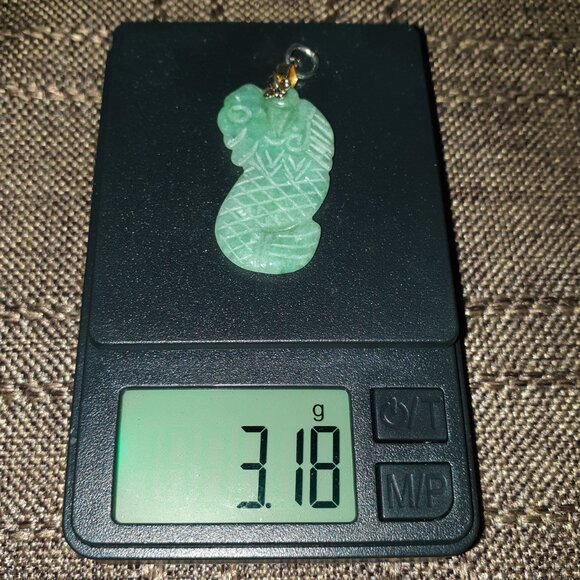 Vintage Hand Carved Double Sides Genuine Green Jade Dragon-Koi Pendant - Picture 10 of 15
